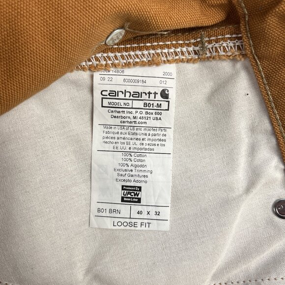 Carhartt Double-Front Utility Work Pant Mens 40x32 Loose Fit Duck Canvas B01 NEW - Picture 10 of 15